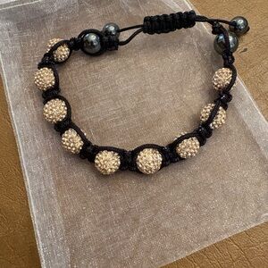 Elegant Black and Gold Beaded Bracelet
